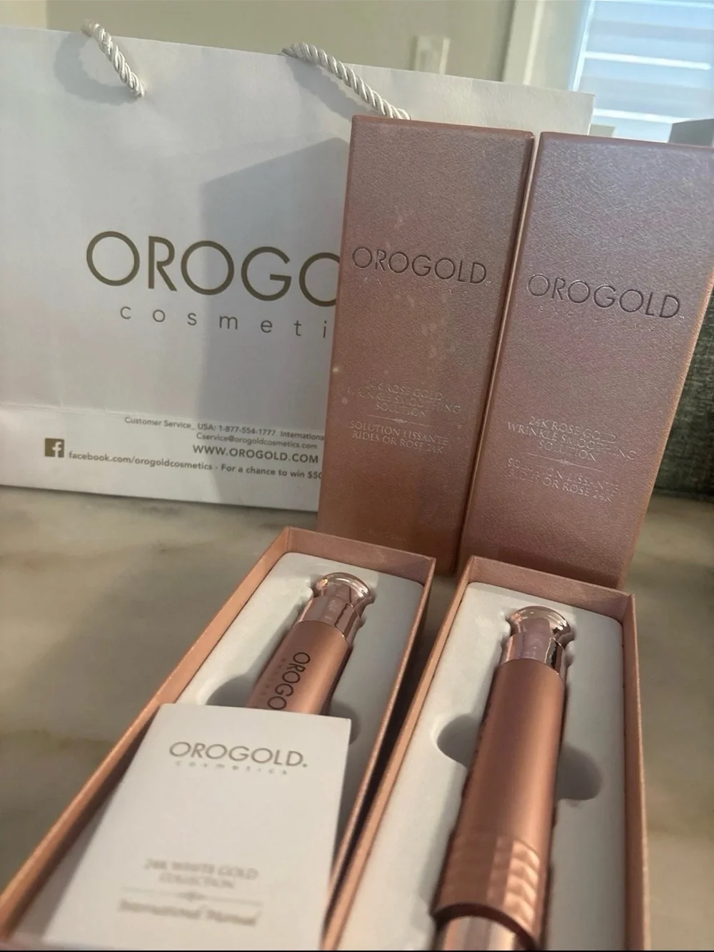 Orogold 24k Rose gold wrinkle smoothing solution